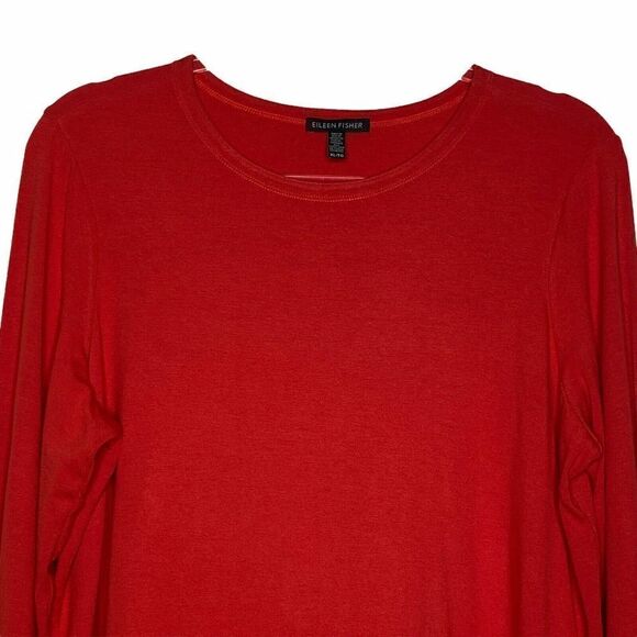 Eileen Fisher Long Sleeve Pullover Top Stretchy - Picture 2 of 8